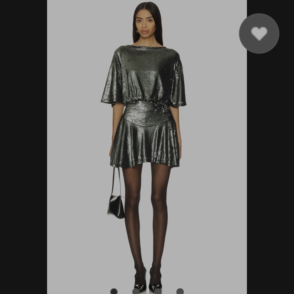 Free People Manuka Gunmetal Sequin Mini‎ Dress